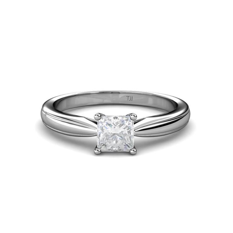 Adsila Lab Created White Sapphire Solitaire Ring 