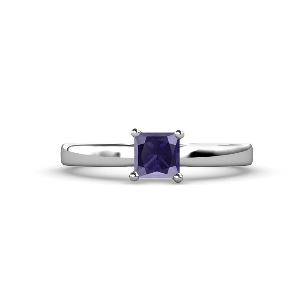 Annora Princess Cut Iolite Solitaire Engagement Ring 