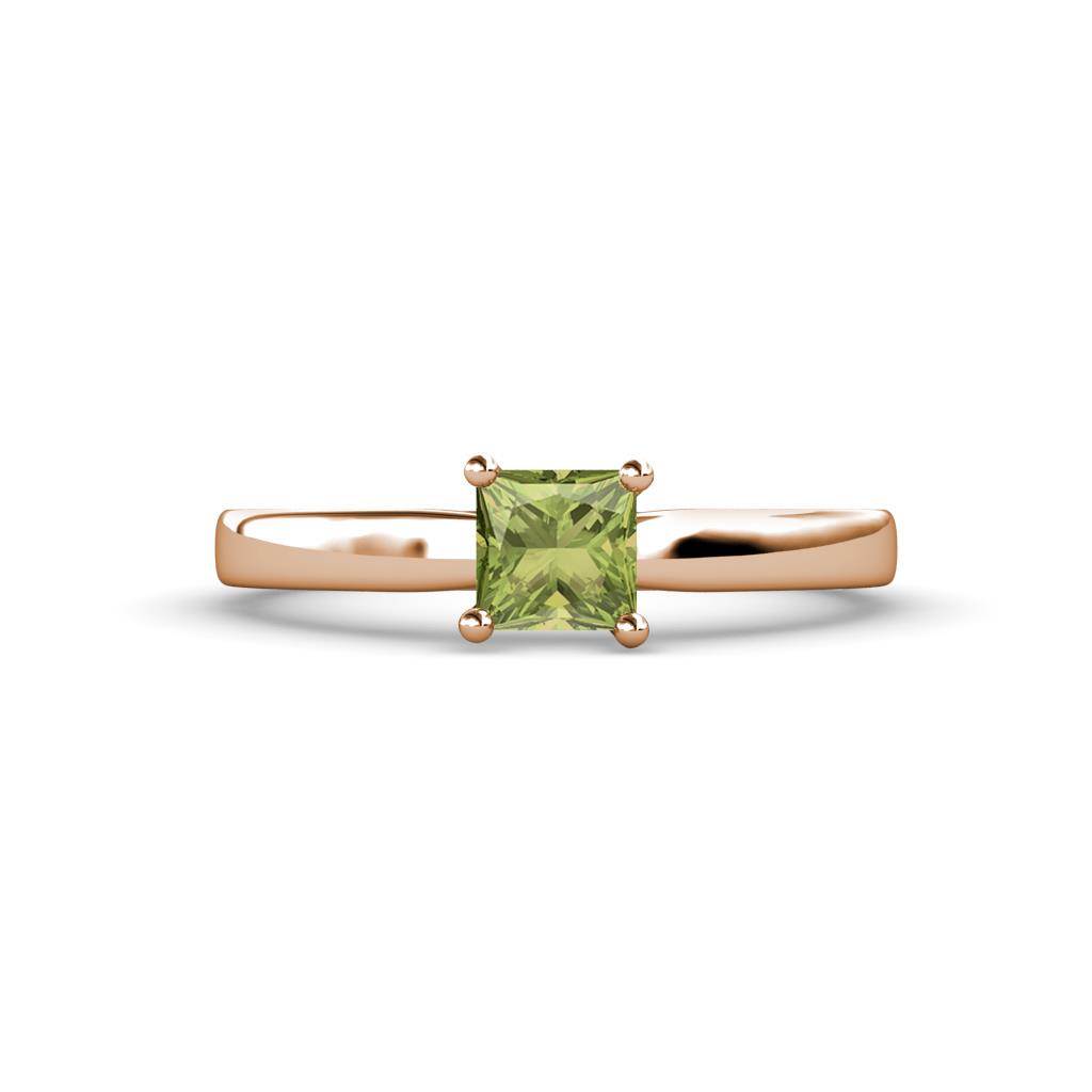 Annora Princess Cut Peridot Solitaire Engagement Ring 