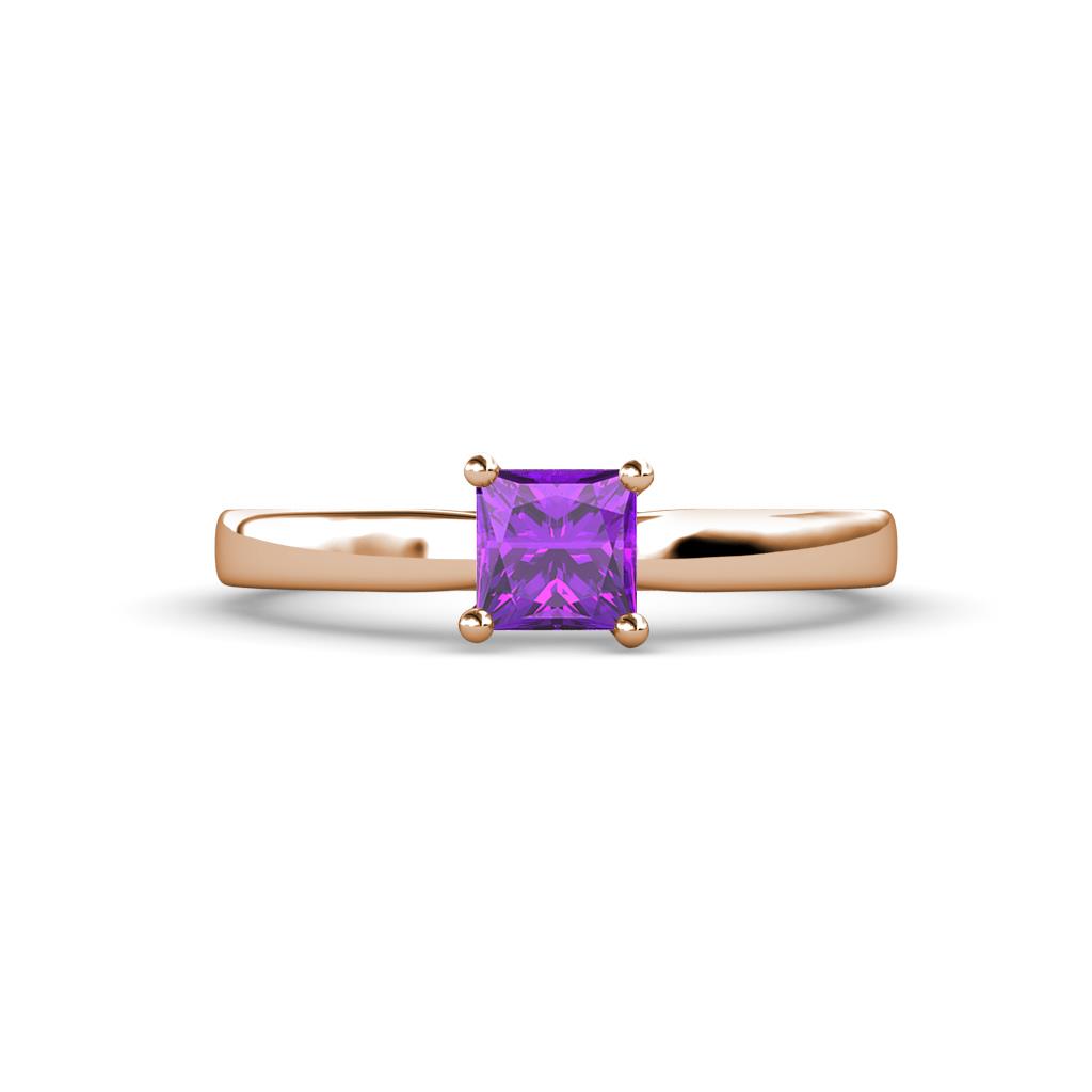 Annora Princess Cut Amethyst Solitaire Engagement Ring 