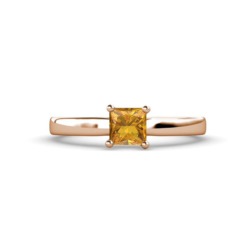 Annora Princess Cut Citrine Solitaire Engagement Ring 