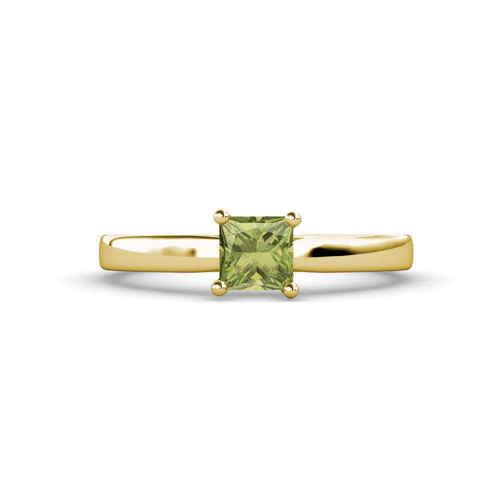Annora Princess Cut Peridot Solitaire Engagement Ring 