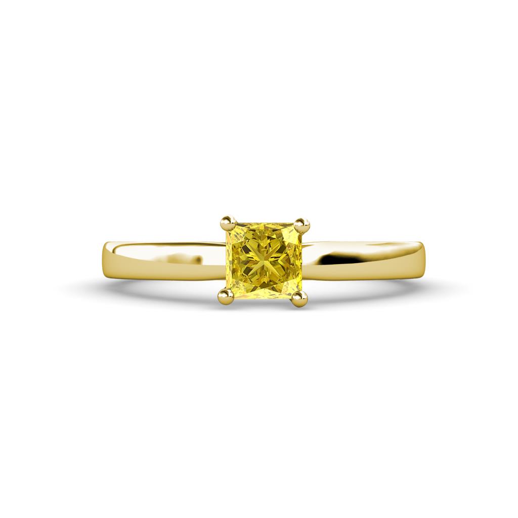 Annora Princess Cut Lab Created Yellow Sapphire Solitaire Engagement Ring 