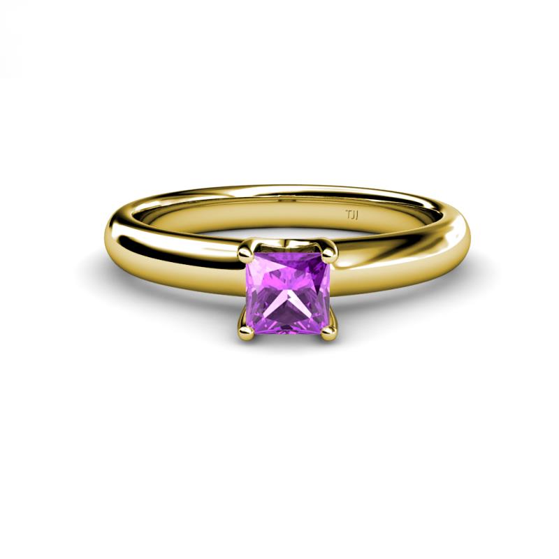 Bianca Princess Cut Amethyst Solitaire Engagement Ring 