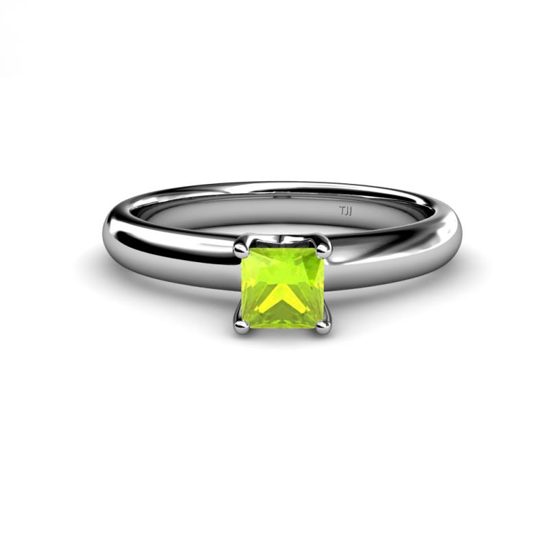 Bianca Princess Cut Peridot Solitaire Engagement Ring 