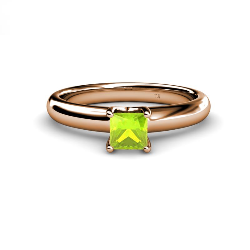Bianca Princess Cut Peridot Solitaire Engagement Ring 