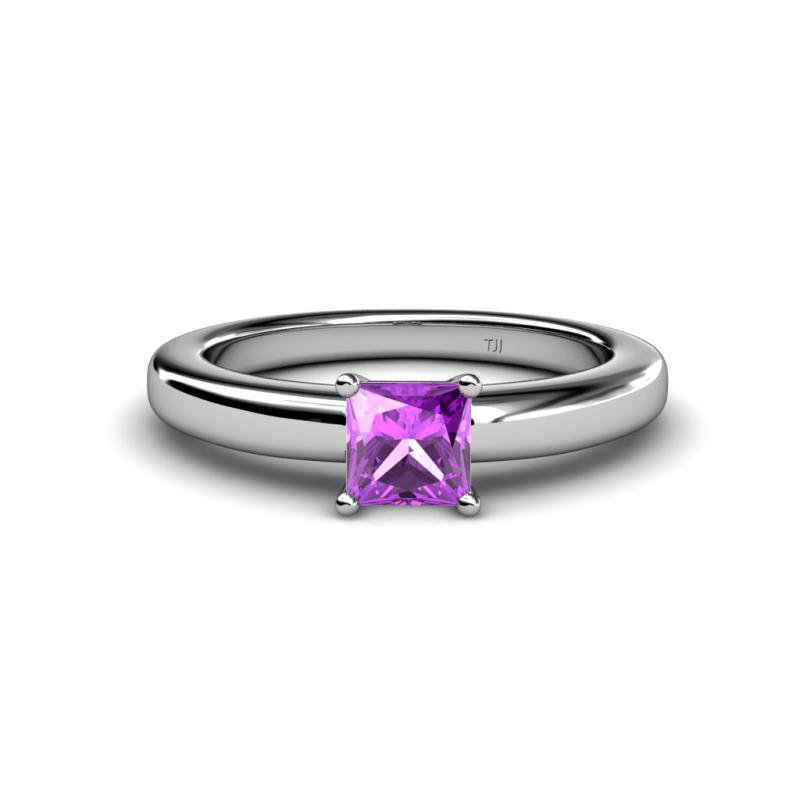 Kyle Princess Cut Amethyst Solitaire Engagement Ring Princess Cut Amethyst Womens Solitaire Engagement Ring ct K White Gold