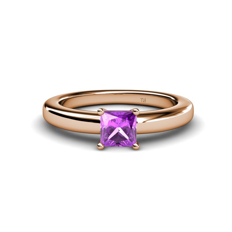 Kyle Princess Cut Amethyst Solitaire Engagement Ring 