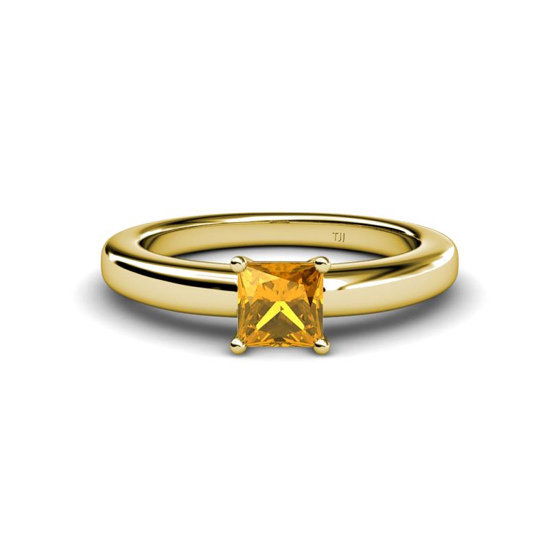 Kyle Princess Cut Citrine Solitaire Engagement Ring 