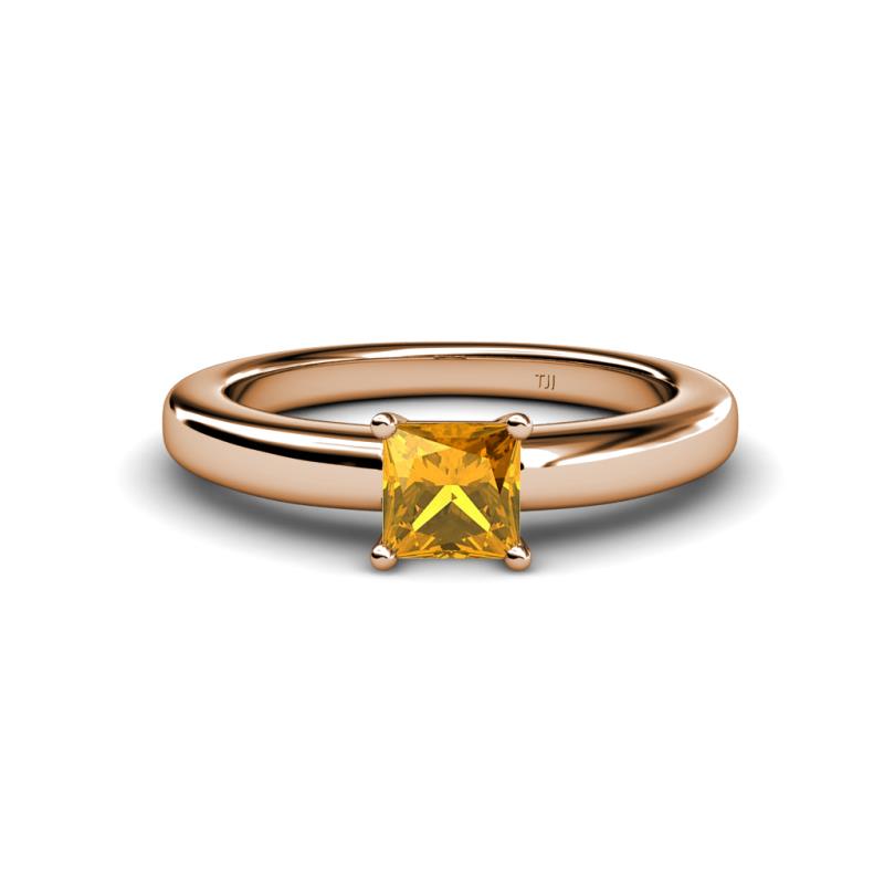 Kyle Princess Cut Citrine Solitaire Engagement Ring 