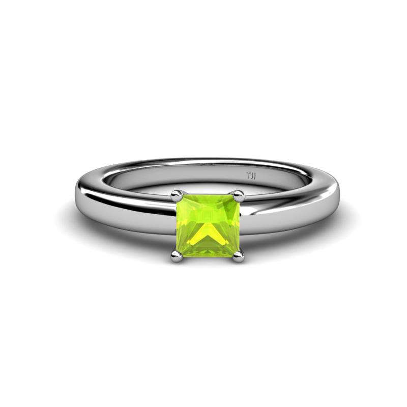 Kyle Princess Cut Peridot Solitaire Engagement Ring 