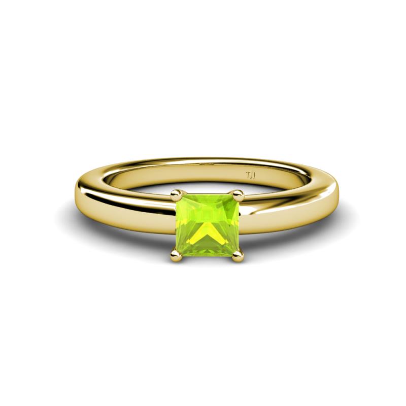 Kyle Princess Cut Peridot Solitaire Engagement Ring 