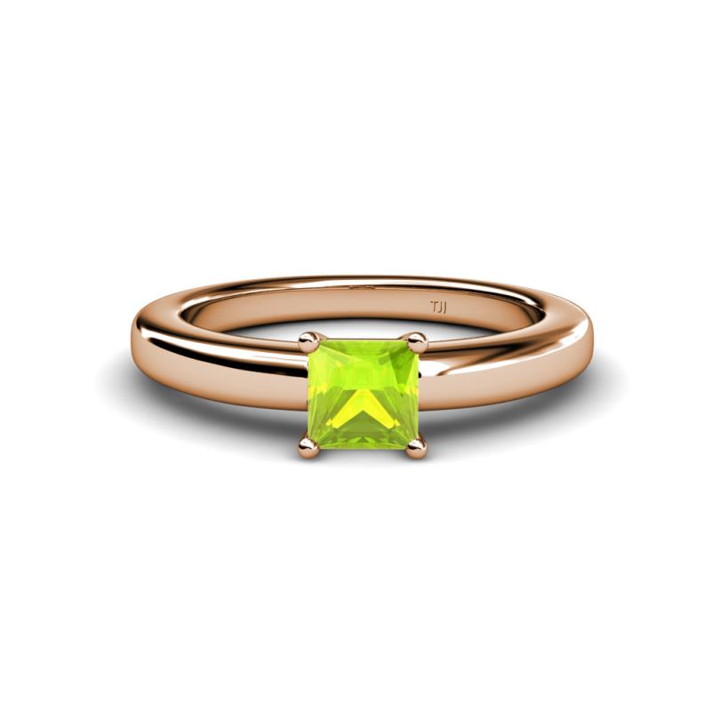 Kyle Princess Cut Peridot Solitaire Engagement Ring 