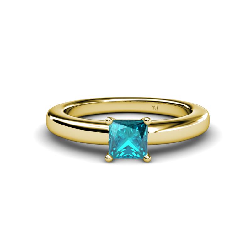 Kyle Princess Cut London Blue Topaz Solitaire Engagement Ring 