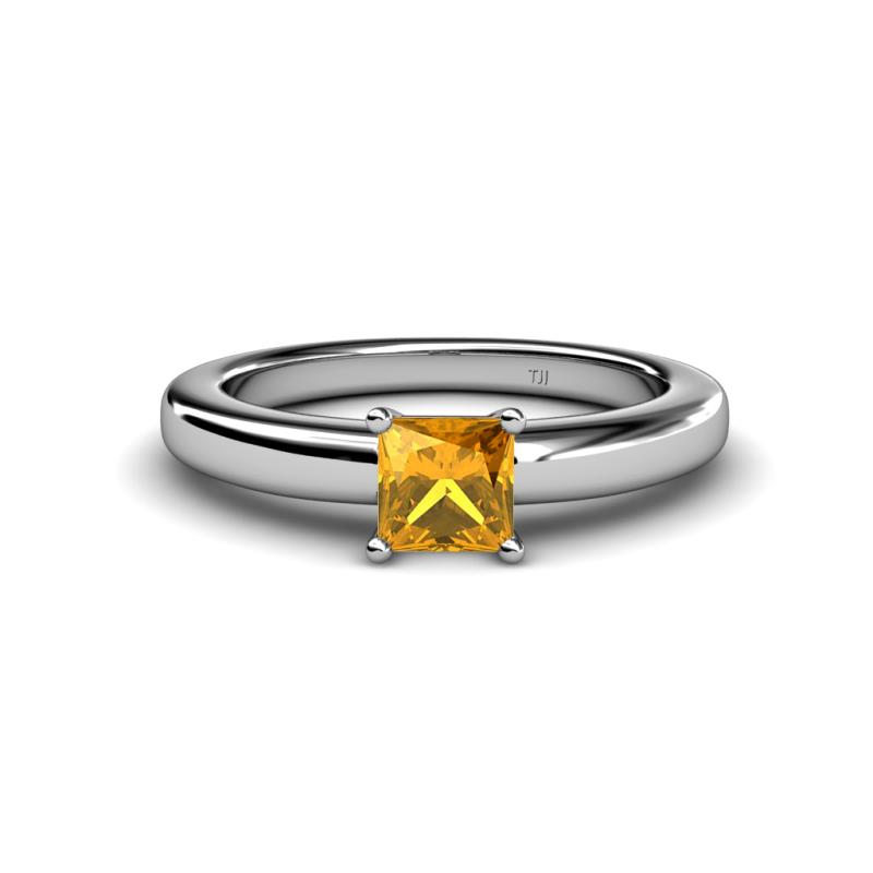 Kyle Princess Cut Citrine Solitaire Engagement Ring 