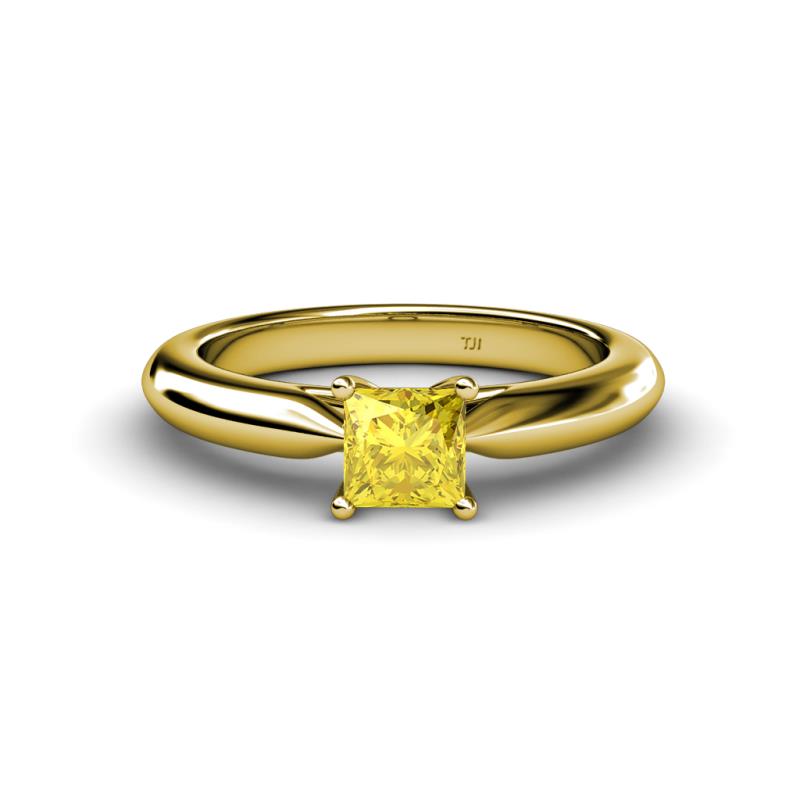 Akila Princess Cut Lab Created Yellow Sapphire Solitaire Engagement Ring 