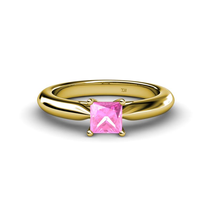 Akila Princess Cut Lab Created Pink Sapphire Solitaire Engagement Ring 