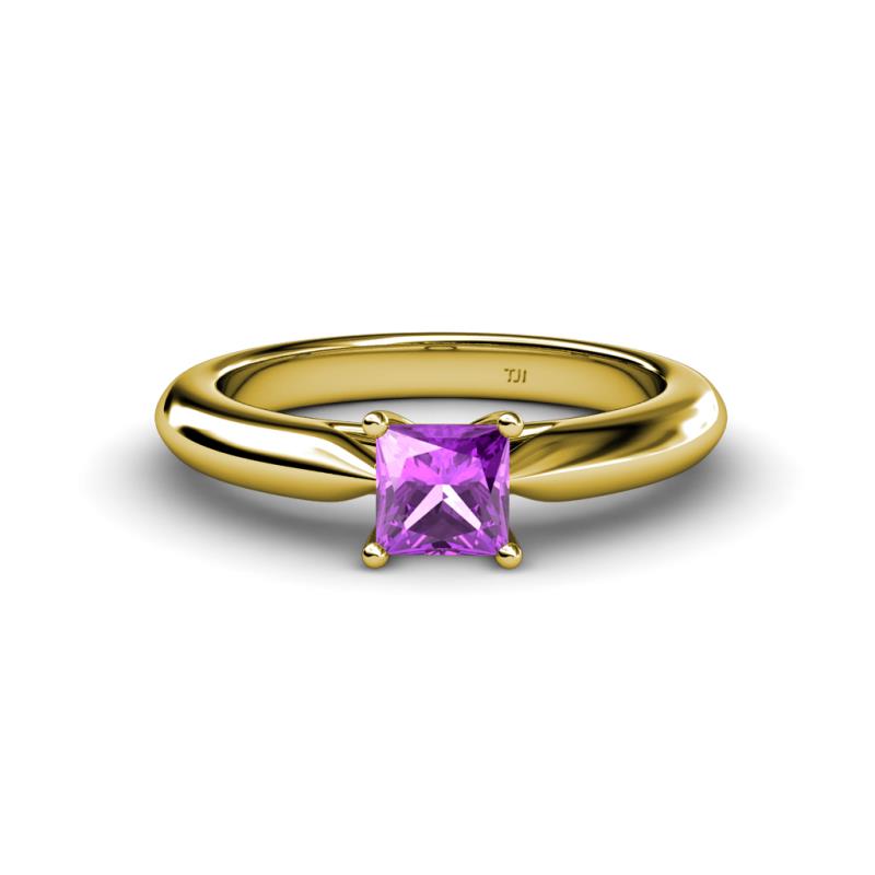 Akila Princess Cut Amethyst Solitaire Engagement Ring 
