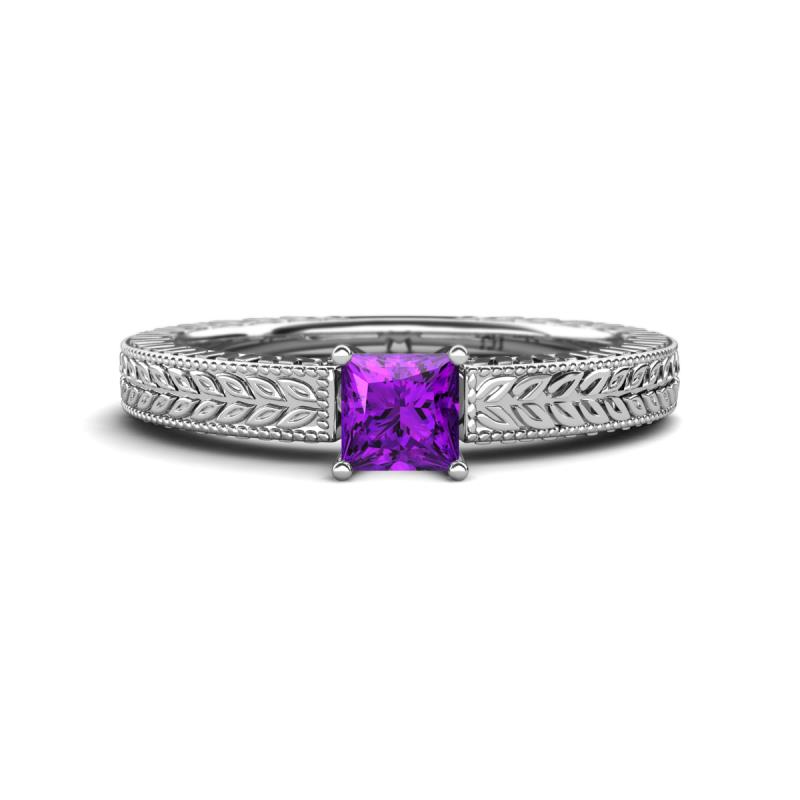 Kaelan 6.00 mm Princess Cut Amethyst Solitaire Engagement Ring 