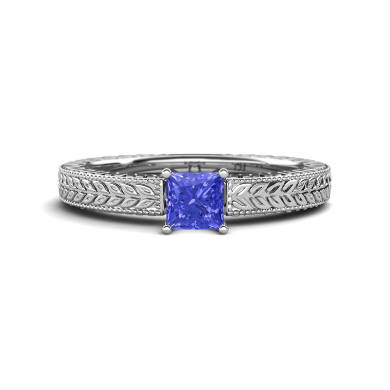 Kaelan 6.00 mm Princess Cut Tanzanite Solitaire Engagement Ring 