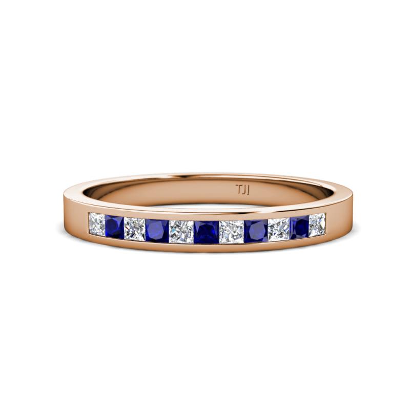 Aaryn 2.00 mm Blue Sapphire and Diamond 11 Stone Wedding Band 