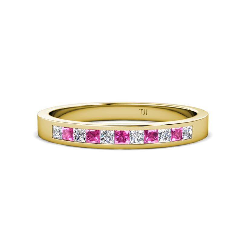 Aaryn 2.00 mm Pink Sapphire and Diamond 11 Stone Wedding Band 