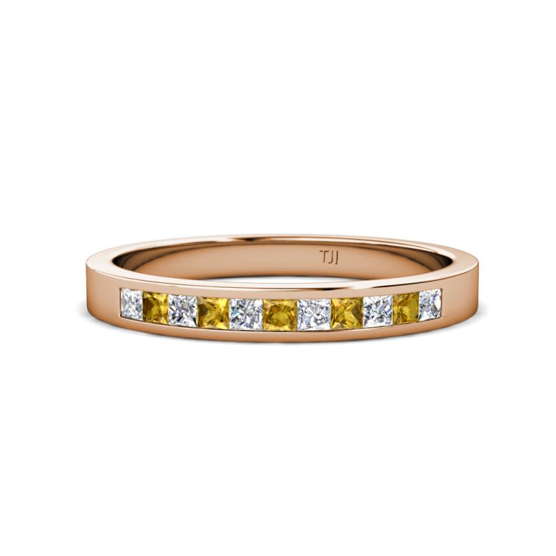 Aaryn 2.00 mm Citrine and Diamond 11 Stone Wedding Band 