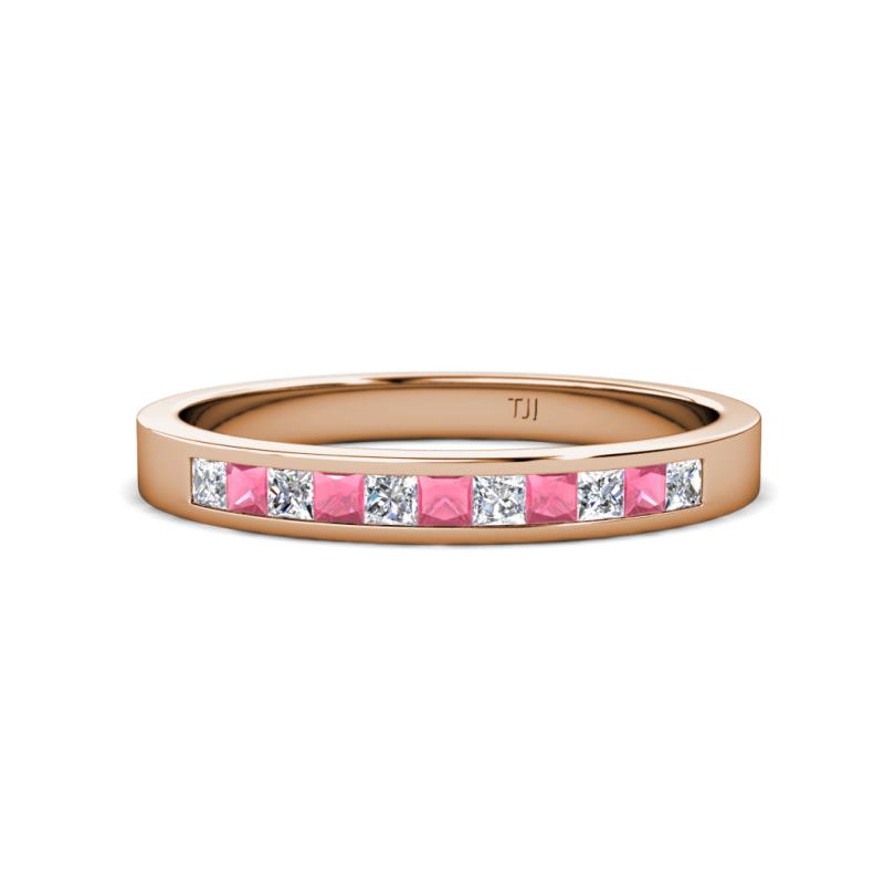 Aaryn 2.00 mm Rhodolite Garnet and Diamond 11 Stone Wedding Band 