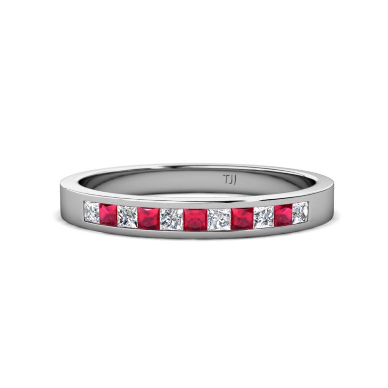 Aaryn 2.00 mm Ruby and Diamond 11 Stone Wedding Band 