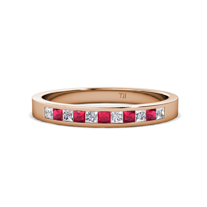 Aaryn 2.00 mm Ruby and Diamond 11 Stone Wedding Band 