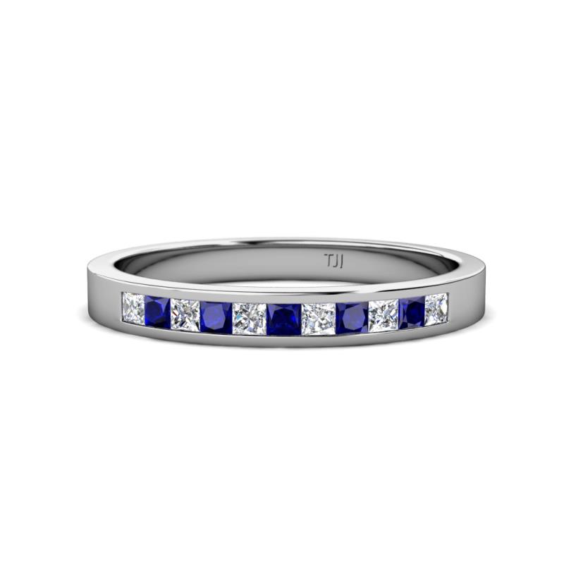 Aaryn 2.00 mm Blue Sapphire and Diamond 11 Stone Wedding Band 