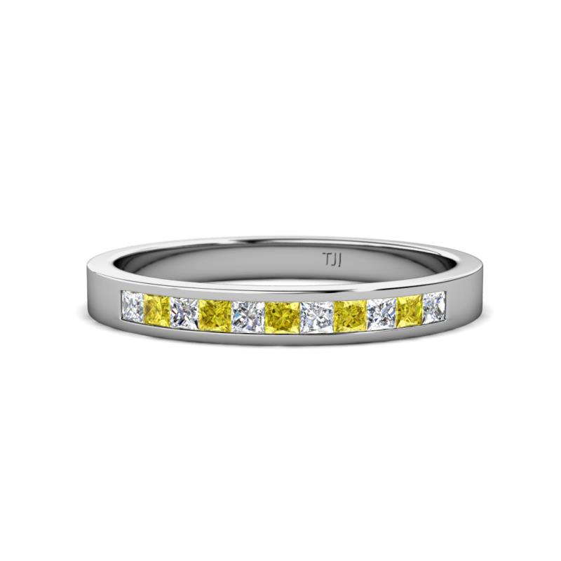 Aaryn 2.00 mm Yellow Sapphire and Diamond 11 Stone Wedding Band 