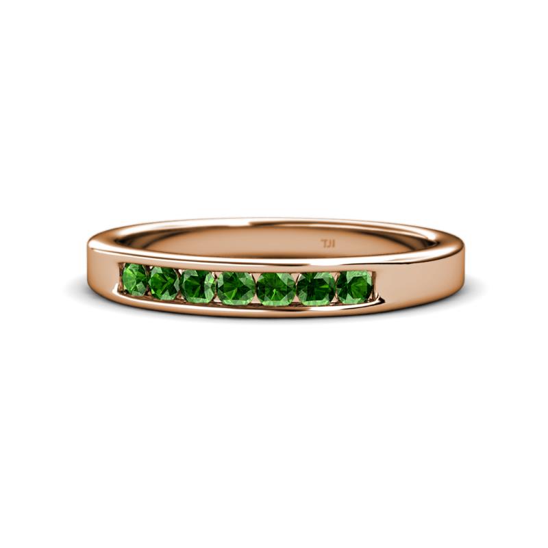 Kathiryn 2.70 mm Green Garnet 7 Stone Wedding Band 