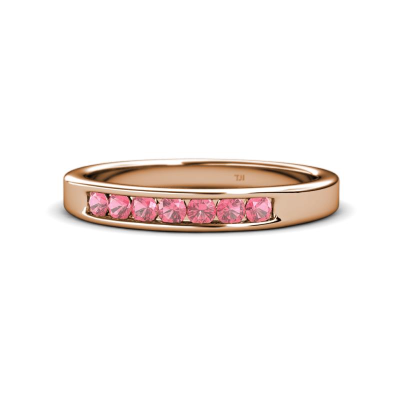 Kathiryn 2.70 mm Pink Tourmaline 7 Stone Wedding Band 
