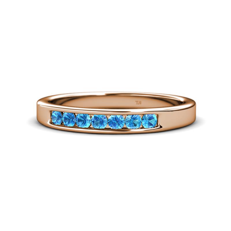 Kathiryn 2.70 mm Blue Topaz 7 Stone Wedding Band 