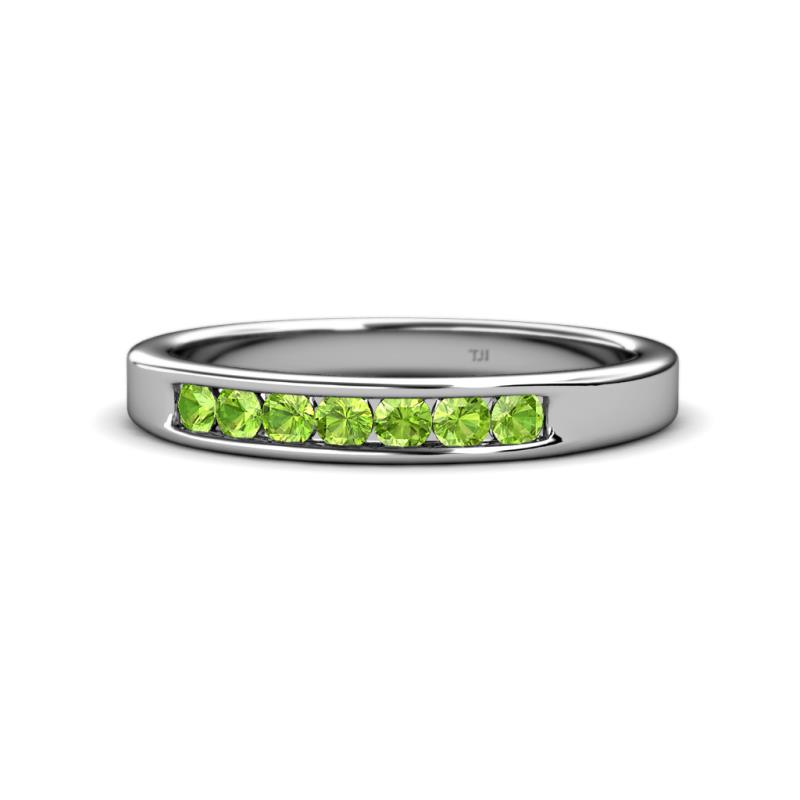 Kathiryn 2.70 mm Peridot 7 Stone Wedding Band 