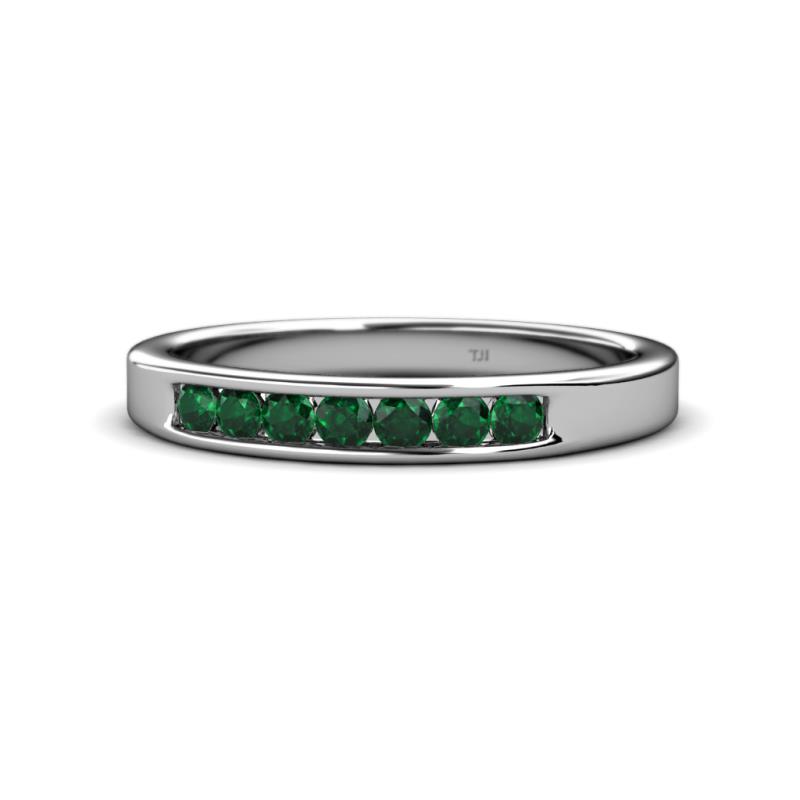 Kathiryn 2.70 mm Emerald 7 Stone Wedding Band 