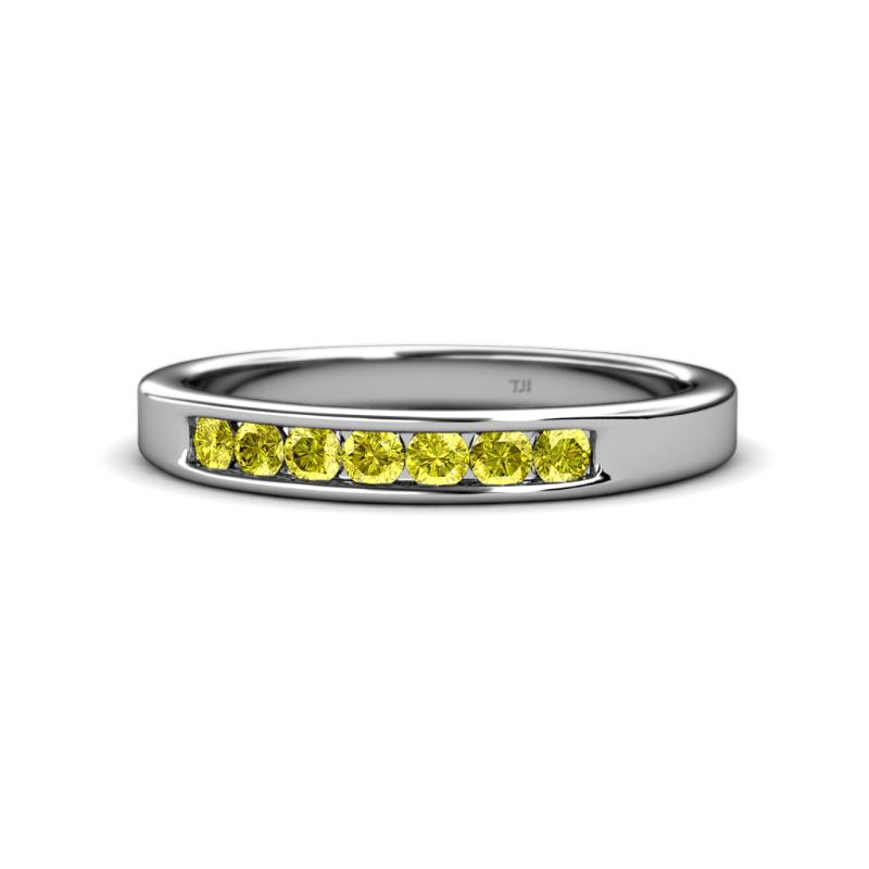 Kathiryn 2.70 mm Yellow Diamond 7 Stone Wedding Band 