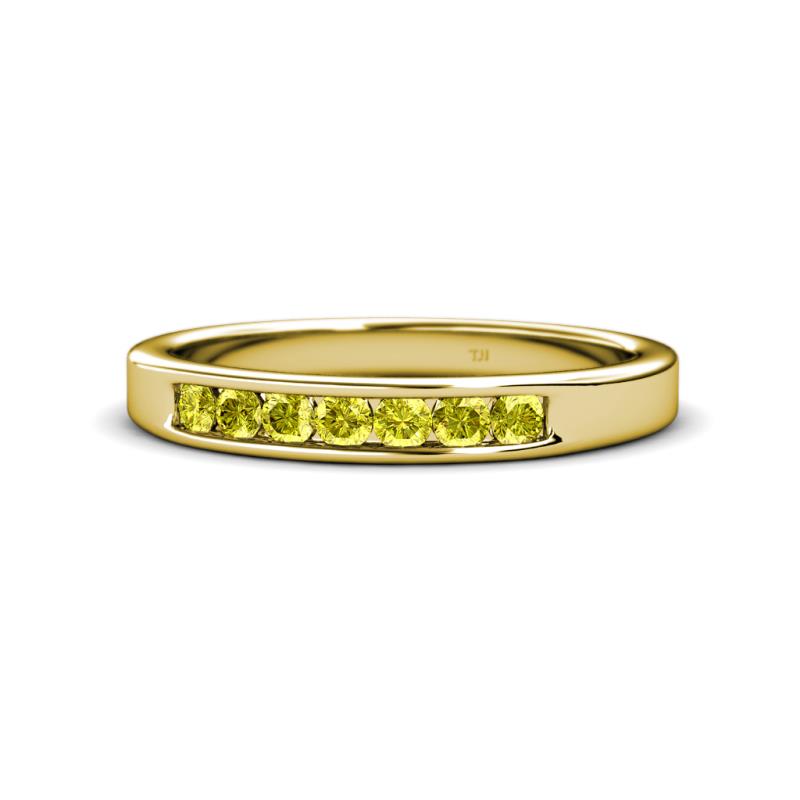 Kathiryn 2.70 mm Yellow Diamond 7 Stone Wedding Band 
