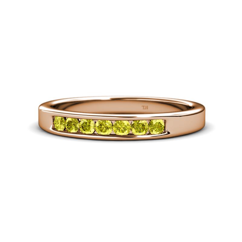 Kathiryn 2.70 mm Yellow Diamond 7 Stone Wedding Band 