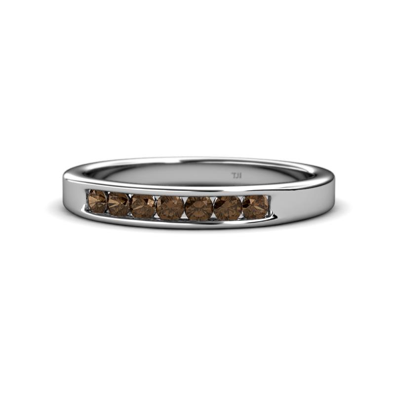 Kathiryn 2.70 mm Smoky Quartz 7 Stone Wedding Band 