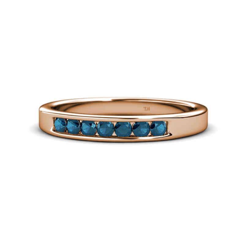 Kathiryn 2.70 mm Blue Diamond 7 Stone Wedding Band 