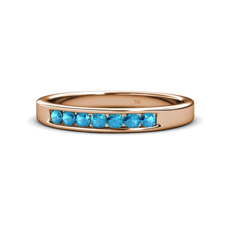 Kathiryn 2.70 mm London Blue Topaz 7 Stone Wedding Band 