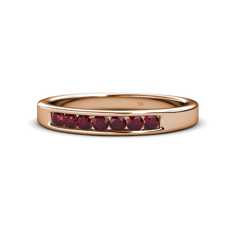 Kathiryn 2.70 mm Ruby 7 Stone Wedding Band 