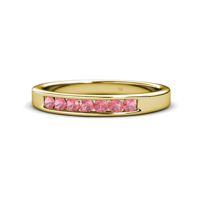Kathiryn 2.70 mm Pink Tourmaline 7 Stone Wedding Band 