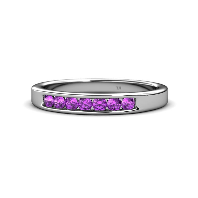 Kathiryn 2.70 mm Amethyst 7 Stone Wedding Band 