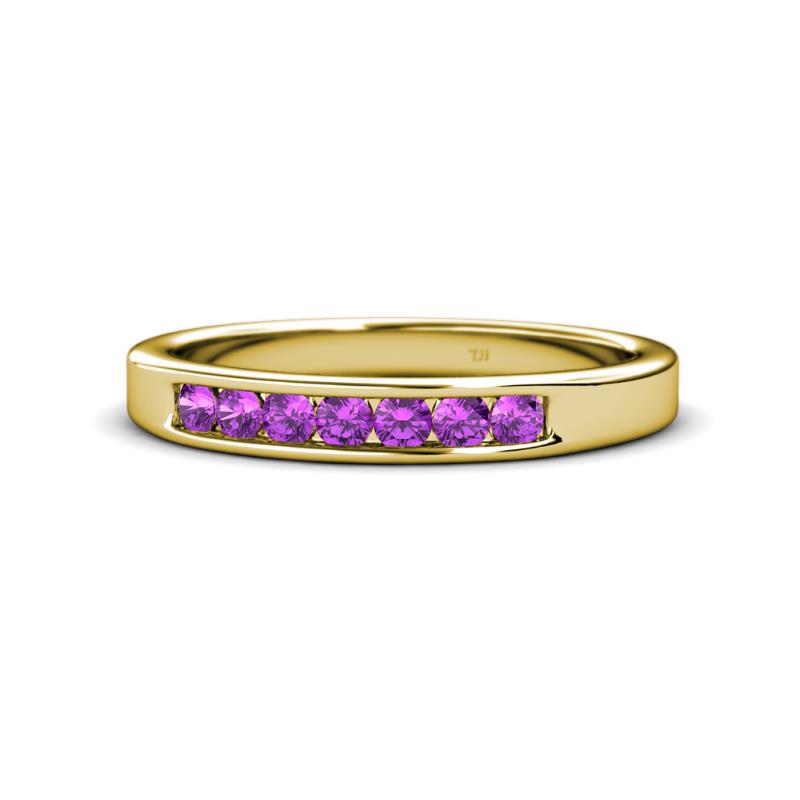 Kathiryn 2.70 mm Amethyst 7 Stone Wedding Band 