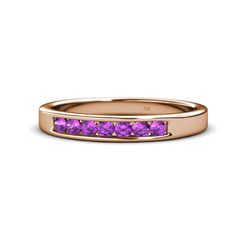 Kathiryn 2.70 mm Amethyst 7 Stone Wedding Band 