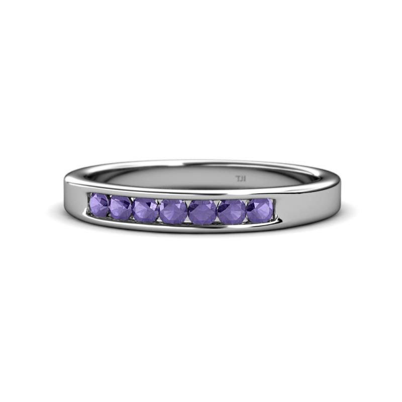 Kathiryn 2.70 mm Iolite 7 Stone Wedding Band 