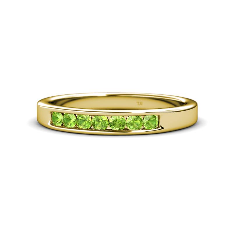 Kathiryn 2.70 mm Peridot 7 Stone Wedding Band 
